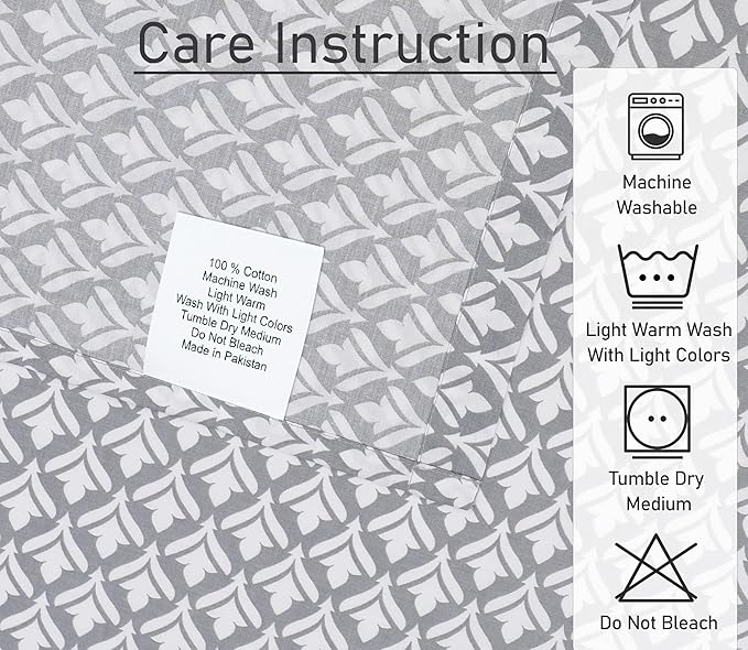 RUVANTI 100% Cotton Sheets – Queen Size Percale Bedding, Cooling & Breathable Floral Design, Durable with a Crisp, Soft & Comfortable Feel, 16" Deep Pocket, 4-Piece Set, Idiomatic Expression