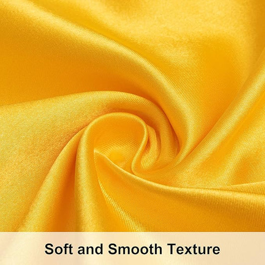 NTBAY 2 Pack Satin King Pillowcases for Hair and Skin, Luxurious and Silky Pillow Cases with Envelope Closure, 20x40 Inches, Yellow