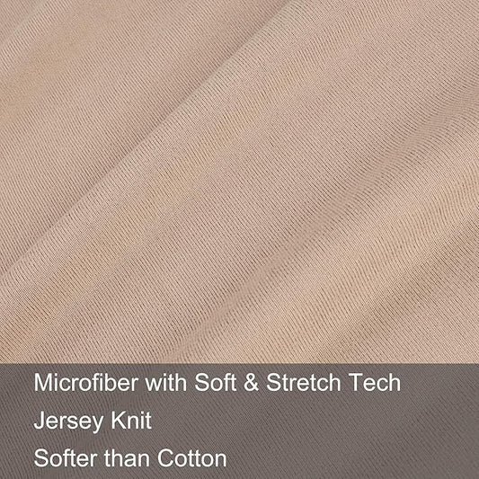 2-Pack Stretch Pillow Cases - Jersey Knit & Ultra Soft Envelope Closure Pillowcases T-Shirt Like Microfiber Blend - Suitable for Queen or Standard Size Set of 2, Taupe