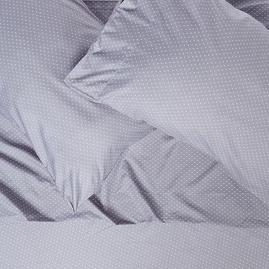 Queen Size Bed Sheets - Breathable Luxury Sheets with Full Elastic & Secure Corner Straps Built In - 1800 Supreme Collection Extra Soft Deep Pocket Bedding Set, Sheet Set, Queen, Dot Gray