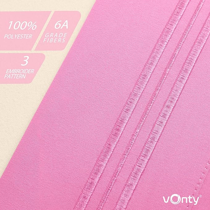 Vonty 2 Pack Queen Pillow Cases - 20x30 Inch, 1800 Thread Count Microfiber Pillowcases Queen Size Pink Pillow Cases Luxury & Soft Embroidered Bed Pillow Covers with Envelope Closure