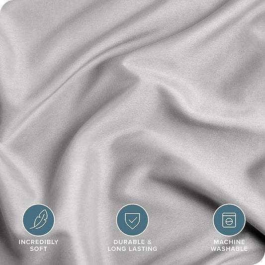 Bare Home Bedding Duvet Cover Oversized King Size - Premium 1800 Super Soft Collection - Lightweight, Duvet Cover - Soft Textured Bedding (Oversized King, Light Grey)