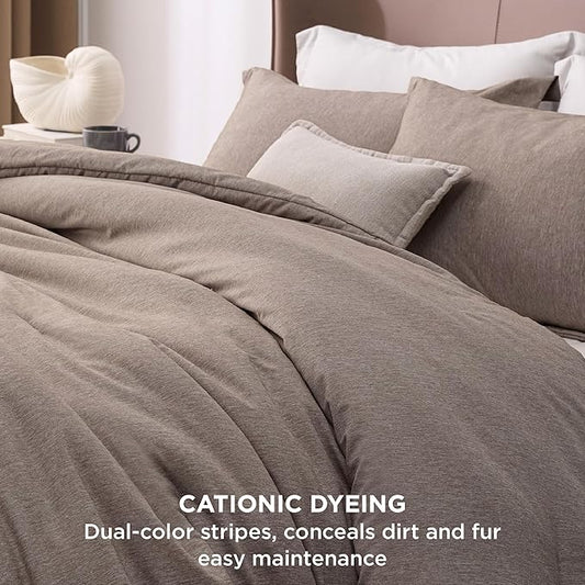 Bedsure Oversized King Comforter Set - Khaki Soft Bedding for All Seasons, Cationic Dyed Bed Set, 3 Pieces, 1 Oversized King Size Comforter (120"x98") and 2 Pillow Shams (20"x36"+2")