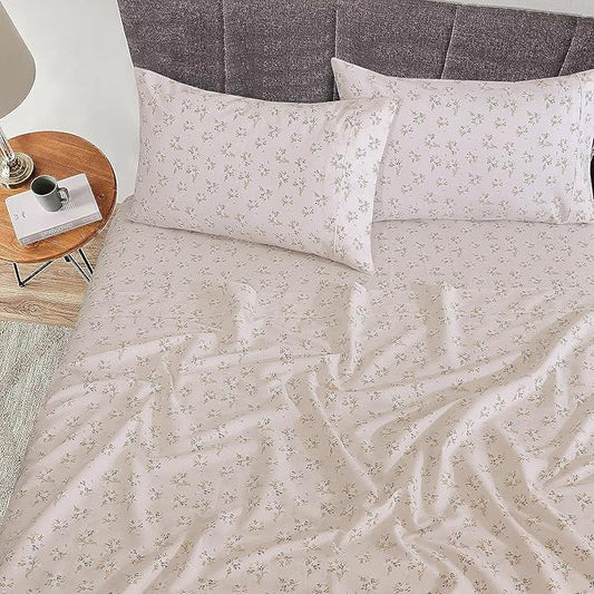 RUVANTI 100% Cotton Sheets – Twin XL Size Percale Bedding, Cooling & Breathable Floral Design, Durable with a Crisp, Soft & Comfortable Feel, 16" Deep Pocket, 3-Piece Set, Twin Spring