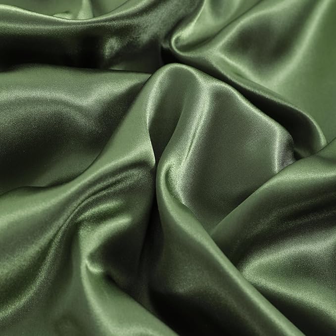 NTBAY 2 Pack Satin King Pillowcases for Hair and Skin, Luxurious and Silky Pillow Cases with Envelope Closure, 20x36 Inches, Olive Green