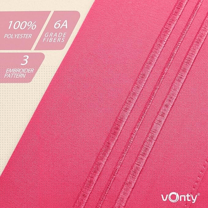 Vonty 2 Pack Standard Pillow Cases - 20x26 Inch, 1800 Thread Count Microfiber Pillowcases Standard Size Hot Pink Pillow Cases Luxury & Soft Embroidered Bed Pillow Covers with Envelope Closure