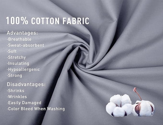 Sunflower Body Pillowcase 100% Cotton Long Pillow Cover/Case Envelope Closure 1 Pack, 20ร54 inches Frost Gray, Soft and Breathable
