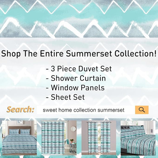 1500 Supreme Collection Extra Soft Summerset Ocean Vibe Chevron Pattern Sheet Set, Full - Luxury Bed Sheets Set with Deep Pocket Wrinkle Free Bedding, Trending Printed Pattern, Full