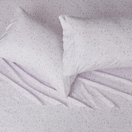 Amazon Basics Lightweight Super Soft Easy Care Microfiber Bed Sheet Set with 14" Deep Pockets - King, Lavender Paisley