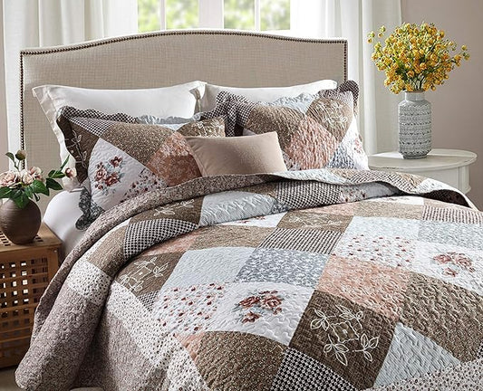 Travan 3-Piece Super King Quilt Sets with Sham Oversized Bedding Bedspread Reversible Soft Coverlet Set, Super King(120 * 120 in)