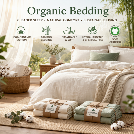 organic bedding set natural cotton breathable eco friendly bedroom modern american home
