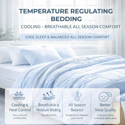 cooling bedding set breathable comfort modern bedroom lightweight comforter hot sleeper solution