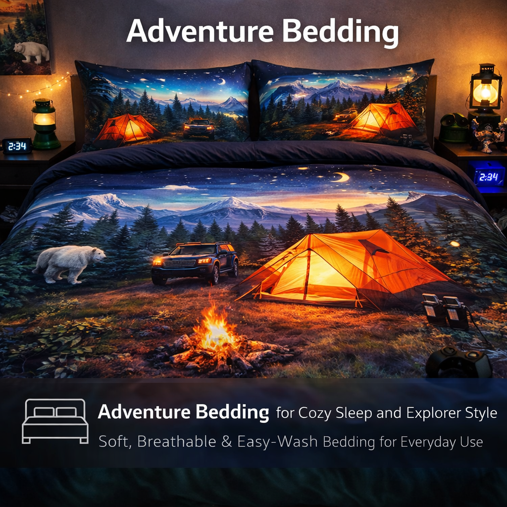 adventure bedding soft breathable camping comforter set outdoor kids bedding cozy twin bed