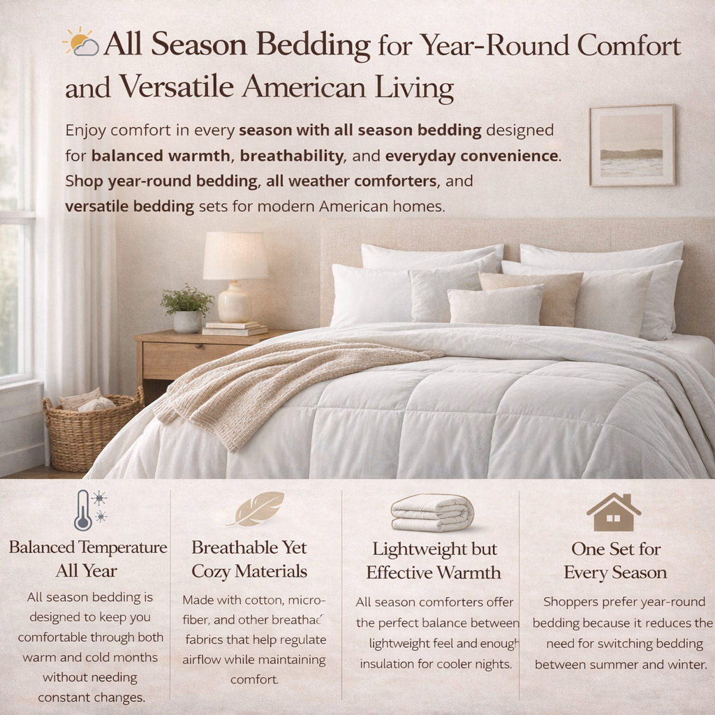 all season bedding modern bedroom breathable comfort lightweight comforter year round use