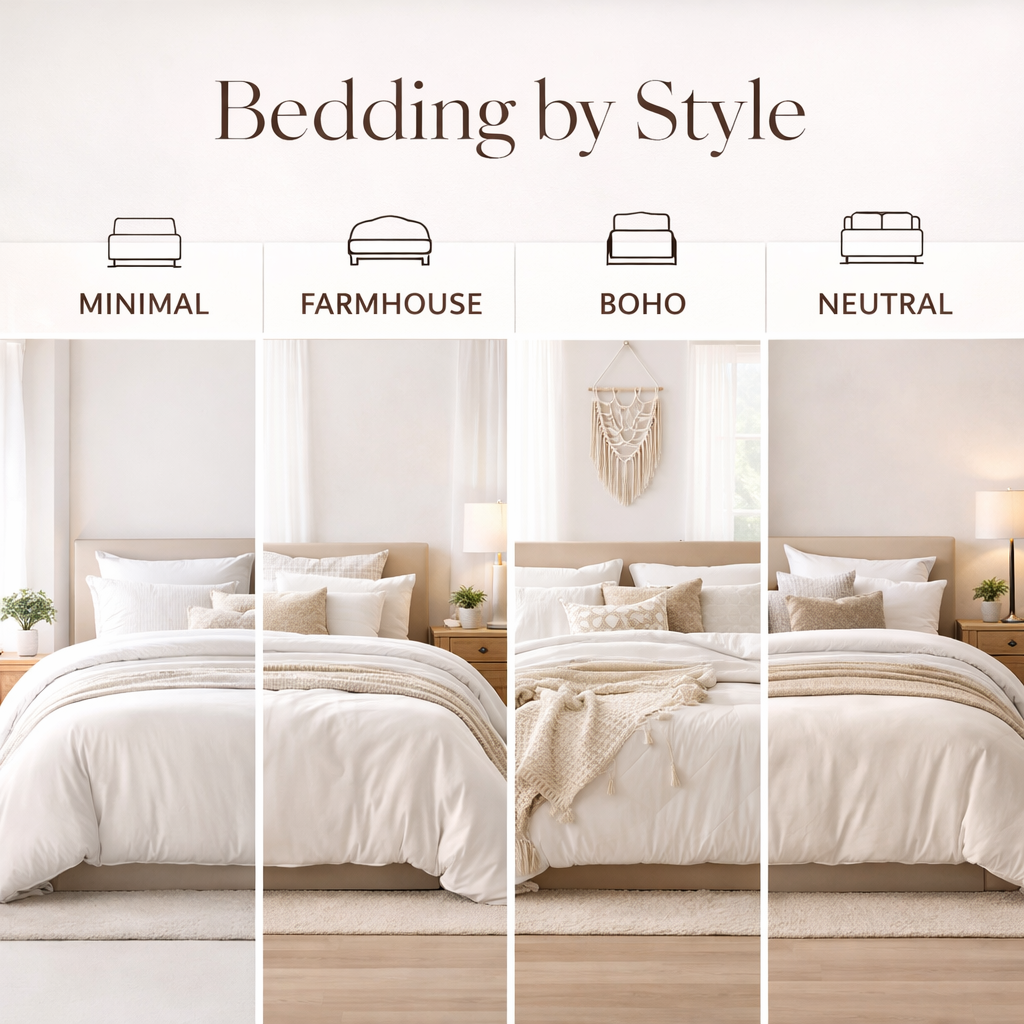 modern bedroom bedding styles minimal boho farmhouse neutral cozy design