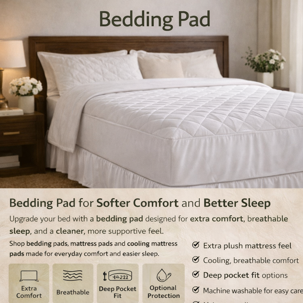 bedding pad cooling breathable soft mattress pad deep pocket comfortable bed protection