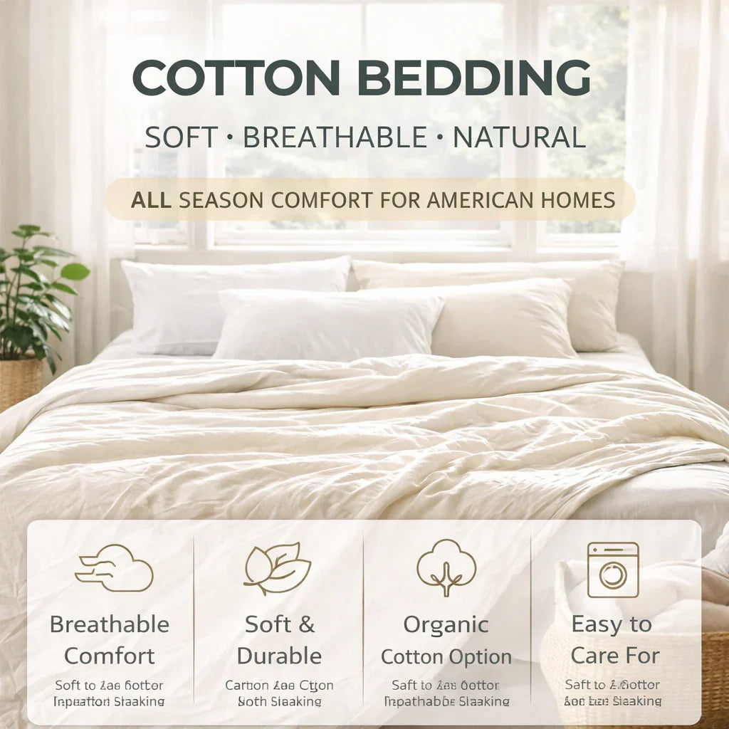 cotton bedding set soft breathable comforter organic cotton all season bedroom bedding