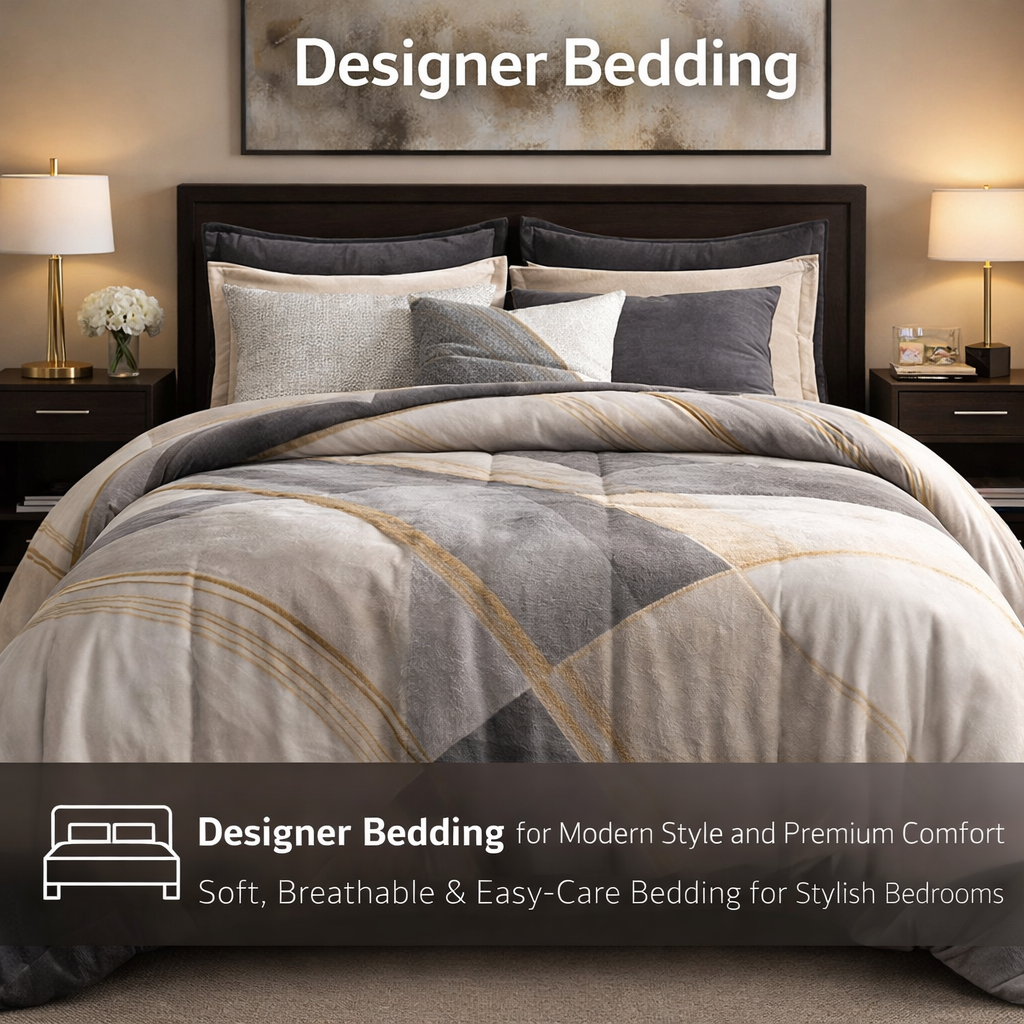 designer bedding modern luxury bedding set aesthetic bedroom soft breathable comforter