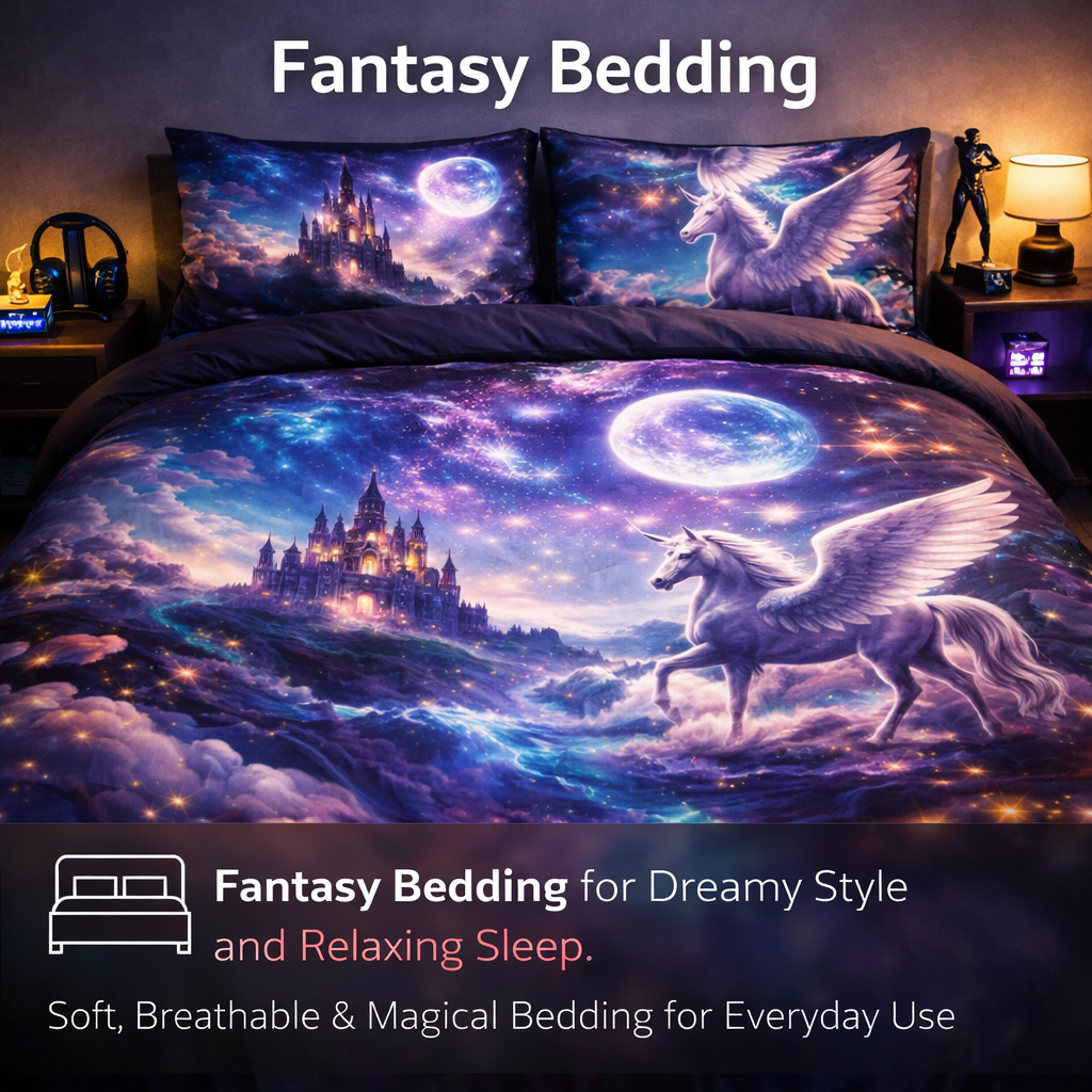 fantasy bedding soft breathable galaxy comforter dreamy bedroom magical bedding set