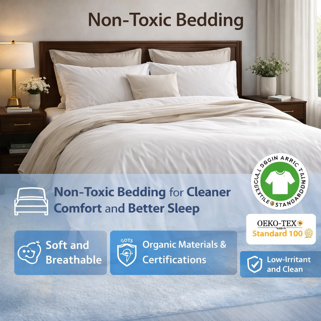 non toxic bedding soft breathable organic inspired low irritant premium bedroom set