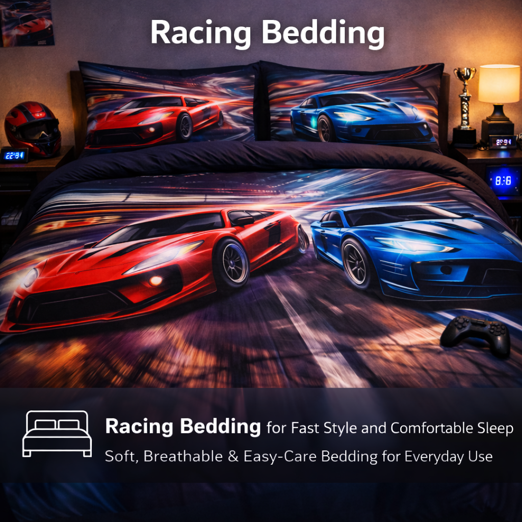 racing bedding race car comforter kids bedding fast car design breathable bedding set