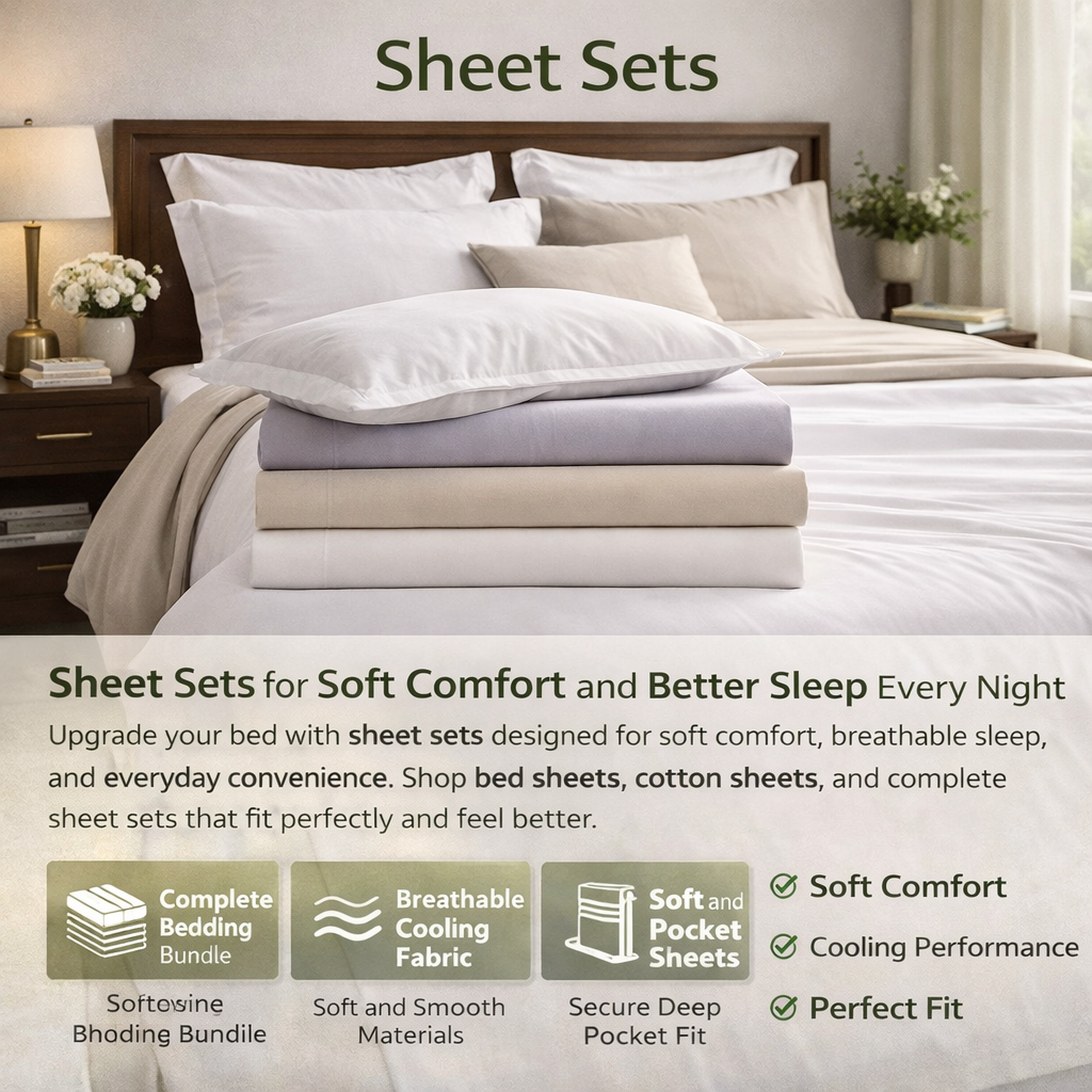 sheet sets soft breathable cooling bed sheets cotton deep pocket fitted sheet bedroom