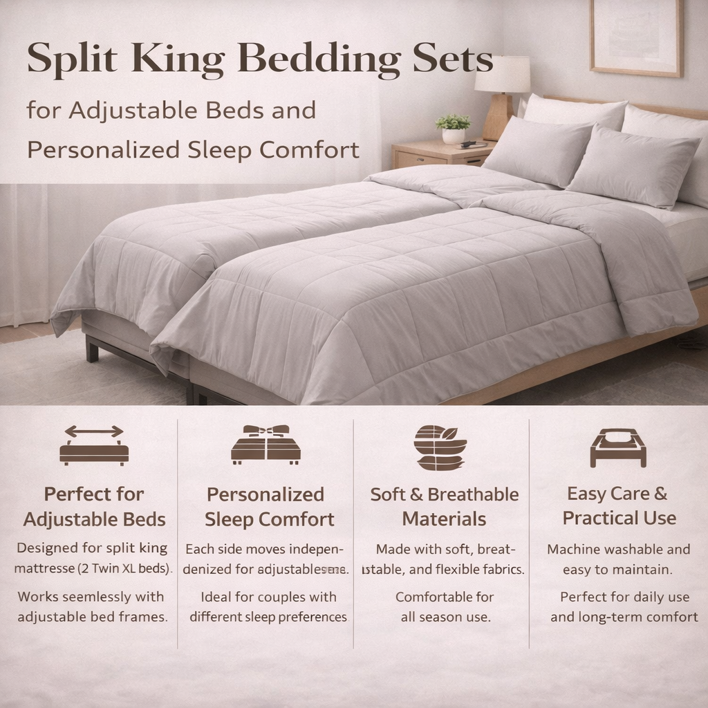 split king bedding adjustable bed sheets twin xl bedding soft breathable modern bedroom comfort set