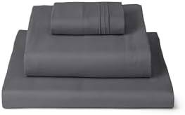 Mellanni Iconic 3-Piece, Ultra Soft Sheet Set (Twin, Gray)