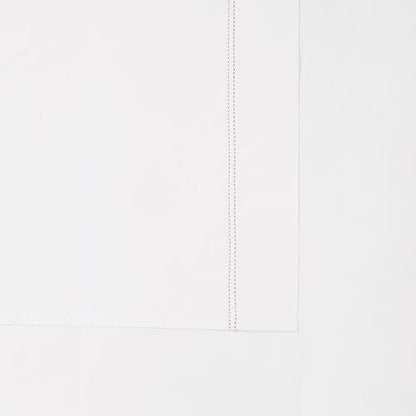SCOUT 100% Cotton 200 Thread Count Percale Pick Stitch White/Pink Lemonade 4-Piece King Sheet Set, Solid Themed, Adult Bedding, Oeko-TEX Certified