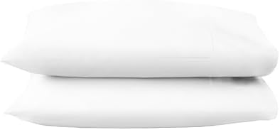 100% Organic Cotton Pillow Cases King Size Set of 2-100% Cotton Pillowcases GOTS Certified 300 Thread Count - Naturally Cooling Comfortable Breathable & Soft Pillow Cases (White, King)