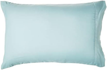 Sweet Home Collection 5 Piece Comforter Set Bag Solid Color All Season Soft Down Alternative Blanket & Luxurious Microfiber Bed Sheets, Misty Blue, Twin