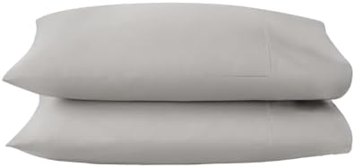100% Organic Cotton Pillow Cases King Size Set of 2-100% Cotton Pillowcases GOTS Certified 300 Thread Count - Naturally Cooling Comfortable Breathable & Soft Pillow Cases (Classic Grey, King)