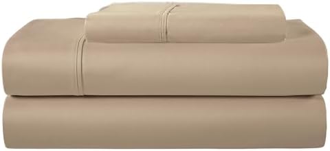 Twin Bed Sheets Set, 400 Thread Count, Luxury Cotton Sheets Twin - Taupe