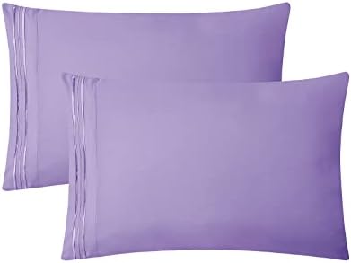 Clara Clark Bed Sheets, Premier 1800 Series 4 Piece Bed Sheet Set, Deep Pocket, Wrinkle, Fade, Stain Resistant, Luxury Soft Bedding Sheets & Pillowcases, Twin-XL, Lavender