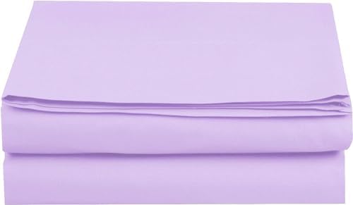 Elegant Comfort Premium Hotel Quality 1-Piece Flat Sheet, Luxury and Softest 1500 Premium Hotel Quality Microfiber Bedding Flat Sheet, Wrinkle-Free, Stain-Resistant, King, Lilac