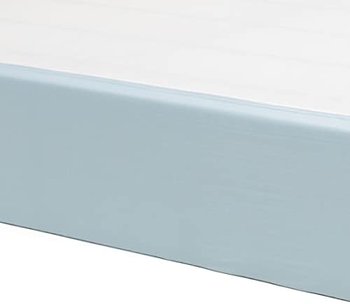 Amazon Basics Box Spring Cover - Alternative to Bed Skirt, Elastic Polyester Fabric Wrap Around Band 4 Sides - King/Cal King, Solid, Spa Blue