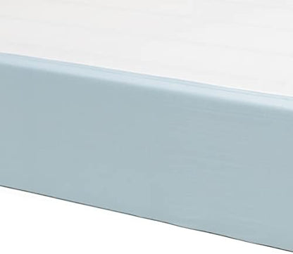 Amazon Basics Box Spring Cover - Alternative to Bed Skirt, Elastic Polyester Fabric Wrap Around Band 4 Sides - King/Cal King, Solid, Spa Blue
