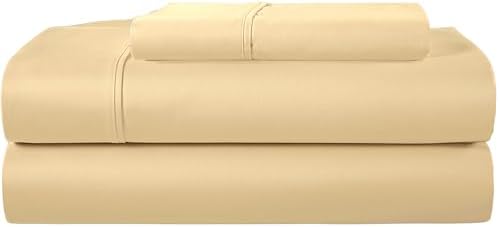 Twin XL Sheet Set, 400 Thread Count Twin XL Cotton Bed Sheets - Semolina