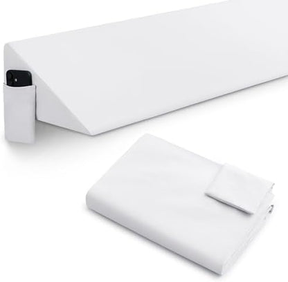 INVGEEXI White Full Size Bed Wedge Pillow Cover, 54" L x 10" W x 6" H