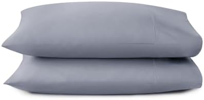100% Organic Cotton Pillow Cases Standard Size Set of 2-100% Cotton Pillowcases GOTS Certified 300 Thread Count - Naturally Cooling Comfortable Breathable & Soft Pillow Cases (Mineral, Standard)