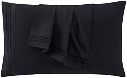 Clara Clark Bed Sheets, Premier 1800 Series 4 Piece Bed Sheet Set, Deep Pocket, Wrinkle, Fade, Stain Resistant, Luxury Soft Bedding Sheets & Pillowcases, Full, Black