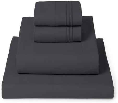 Mellanni Iconic 4-Piece, Ultra Soft Sheet Set (California King, Charcoal)