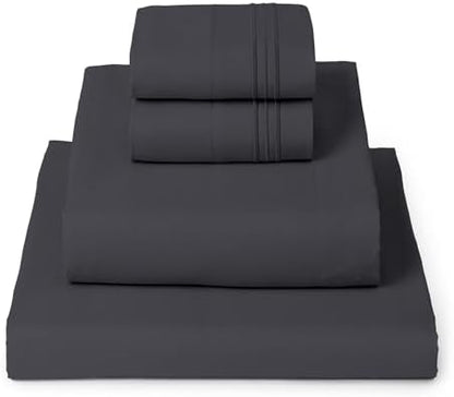 Mellanni Iconic 4-Piece, Ultra Soft Sheet Set (California King, Charcoal)