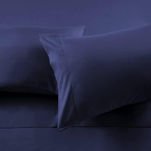 HOMEIDEAS Bed Sheets Set Extra Soft Brushed Microfiber 1800 Bedding Sheets - Deep Pocket, Wrinkle & Fade Free - 4 Piece(Full,Navy Blue)