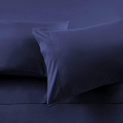 HOMEIDEAS Bed Sheets Set Extra Soft Brushed Microfiber 1800 Bedding Sheets - Deep Pocket, Wrinkle & Fade Free - 4 Piece(Full,Navy Blue)