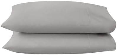 100% Organic Cotton Pillow Cases Queen Size Set of 2-100% Cotton Pillowcases GOTS Certified 300 Thread Count - Naturally Cooling Comfortable Breathable & Soft Pillow Cases (Stone, Queen)