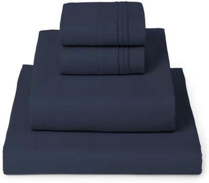 Mellanni Iconic 4-Piece, Ultra Soft Sheet Set (Full, Navy Blue)