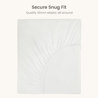 BIOWEAVES 100% Organic Cotton 1 Twin XL Fitted Sheet Only | 300 Thread Count Sateen Weave GOTS Certified with Deep Pocket - White