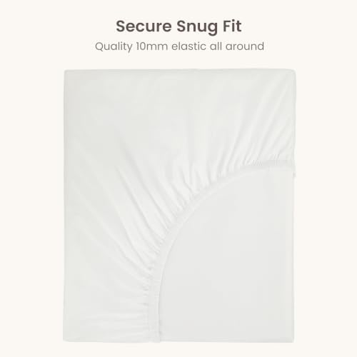 BIOWEAVES 100% Organic Cotton 1 California King Fitted Sheet Only | 300 Thread Count Sateen Weave GOTS Certified with Deep Pockets - White
