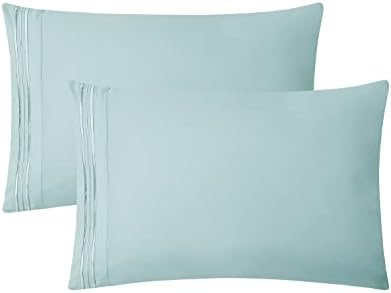 Clara Clark Bed Sheets, Premier 1800 Series 4 Piece Bed Sheet Set, Deep Pocket, Wrinkle, Fade, Stain Resistant, Luxury Soft Bedding Sheets & Pillowcases, Full, Light Blue Aqua